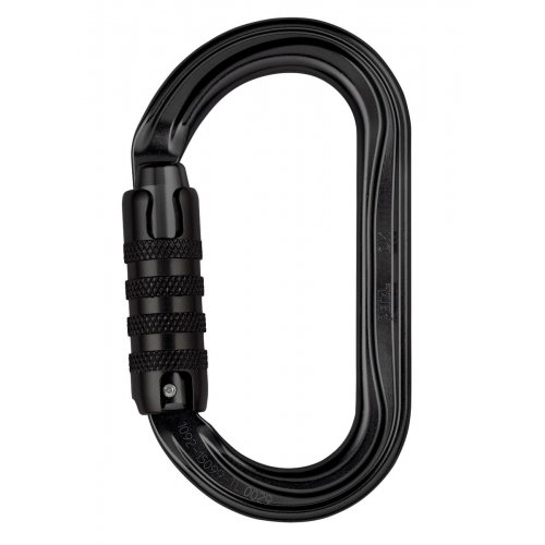 Moschettone ovale con ghiera PETZL OK Nero